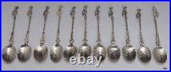 11 Late 1800's-Early 1900's Antique German/Dutch 800 Silver Hanau Spoons