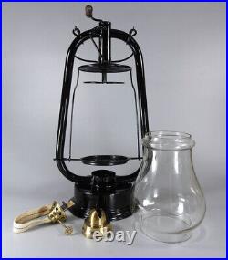 1900's Antique German Kerosene Lantern FRIEDRICH GÜNTHEROriginal Etched Globe