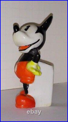 1930 German Maw Antique Porcelain Mickey Mouse Early Toothbrush Holder