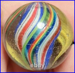 1 & 1/16 Early Vivid Divided Core German Handmade Antique Marbles (GP) NM++++