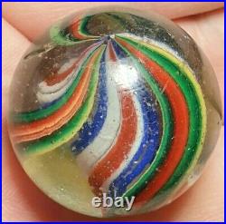 1 & 1/16 Early Vivid Divided Core German Handmade Antique Marbles (GP) NM++++