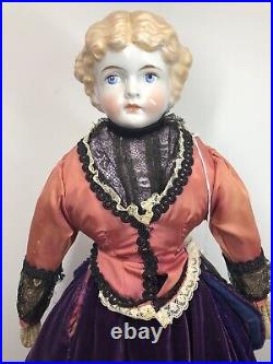 22 Antique Porcelain German China Head Kling Bell Blonde Early Cloth Body #SC5
