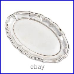 3 Matching Gottleib Kurz German 830 Silver Hors D'oeuvres Trays Reeded No Mono