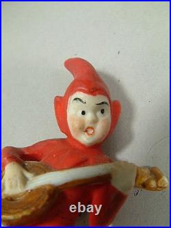 5 Piece German Antique Snow Baby Red Elf Band Bisque Good Quality 2.75 Tall WOW