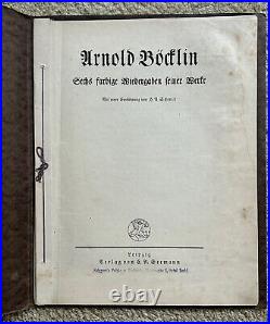 6 -Antique German Artist Arnold Bodlin Prints in Book