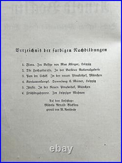 6 -Antique German Artist Arnold Bodlin Prints in Book