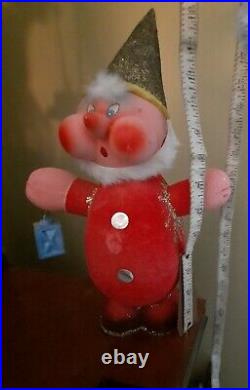 ANTIQUE 1940s Elf or Santa Candy Container Paper Mache\ West Germany 13 Inch