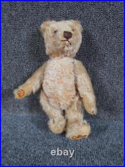 ANTIQUE early 1900s unsigned GERMAN STEIFF STRAW FILLED TEDDY BEAR, 9 INCHES