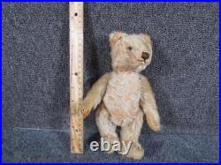ANTIQUE early 1900s unsigned GERMAN STEIFF STRAW FILLED TEDDY BEAR, 9 INCHES