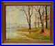 Antique_16_Oil_Painting_On_Wood_German_Landscape_Lake_Forest_Trees_Signed_Gift_01_bd