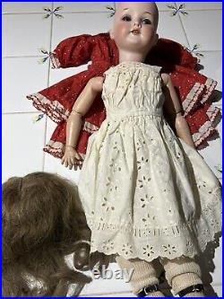 Antique 1916 German 18 Bisque Head Doll C. M. Bergmann Waltershausen, Comp Body