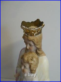 Antique Bisque Biscuit Porcelain Virgin Mother Mary German Heubach Church