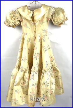 Antique Dress For French Or German Bisque Or Early Lady Doll Silk Taffeta Brooch