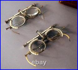 Antique Early 1900s German Oculist Set In Roll Top Cabinet / Trial Lens Set