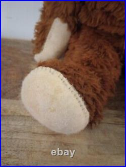 Antique Early 1900s Jointed German Rusty stuffed animal Teddy bear Brown Glass
