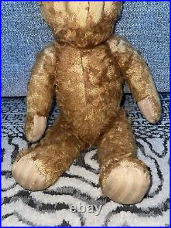 Antique Early 20thC German Jointed Mohair Teddy Bear Shoe Button Eyes