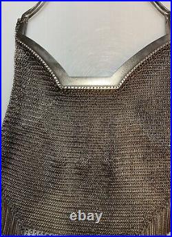 Antique Early 20th C German 800 Oversized Silver Mesh Purse