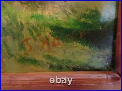 Antique Early 20th Century German S. Kaiser Oil Painting Masonite Board 985E