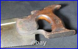 Antique Early Barber & Genn German Steel Tenon Back Saw Backsaw Split Nut
