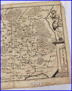 Antique Early German Map Amorbach Engraving Print Pfaltz Nicolaum Person