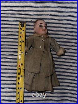 Antique Early Minionette Doll Outfit On Doll As Found