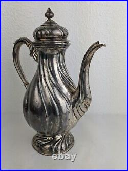 Antique German 830 Silver Coffee Pot Germany Swirl