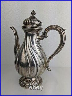 Antique German 830 Silver Coffee Pot Germany Swirl
