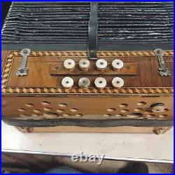 Antique German Adolphus Professional Accordion 1880's Early 1900's with box