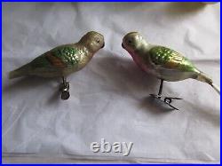 Antique German Blown Glass Ornament Choice EARLY Pair of Parrots #19