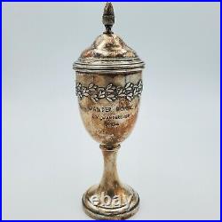 Antique German Cup Trophy sports Vintage silver acorn 1904 wanderlust contest