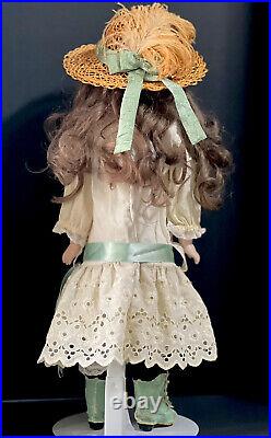 Antique German Early Simon Halbig 20 Doll Turned Head Mold 1010 Leather Body
