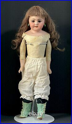 Antique German Early Simon Halbig 20 Doll Turned Head Mold 1010 Leather Body