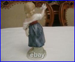 Antique German Porcelain Girl And Bird Figurine in Excellent, Exquisite Condition