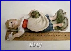 Antique German Porcelain Girl And Bird Figurine in Excellent, Exquisite Condition