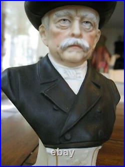 Antique German Porcelain bust statue Bismarck Germany early 1900 WW I Historic