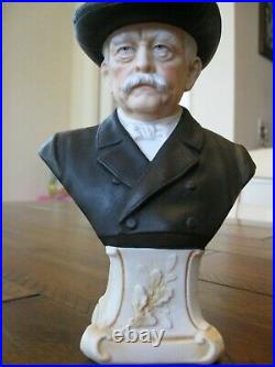 Antique German Porcelain bust statue Bismarck Germany early 1900 WW I Historic