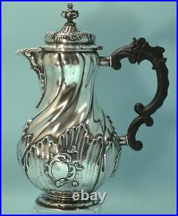 Antique German Silver Hand Hammered Coffee Pot Possibly Frankfurt Early 19th C