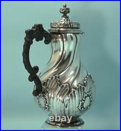 Antique German Silver Hand Hammered Coffee Pot Possibly Frankfurt Early 19th C