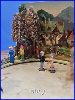 Antique Germany German Zinner & Sohne Wood Erzebirger Doll Wind up Village Scene