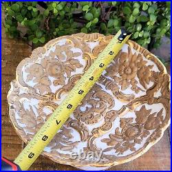 Antique Meissen Porcelain Footed Plate Splendor Baroque Antique Gold Germany 9x5