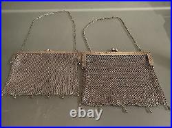 Antique Metal Mesh German Silver Purses Early 1900's