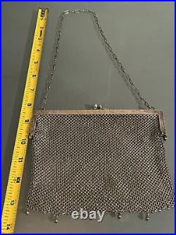 Antique Metal Mesh German Silver Purses Early 1900's