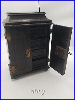 Antique Miniature French, German Wardrobe 10 Tall Very Early 5 Drawer Pre 1830