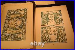 Antique- PORTFOLIO early 1900s German VINTAGE BOOK missing 1 pages arts crafts