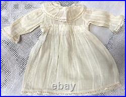 Antique White Cotton Dress For French Or German Bisque Or Early Doll