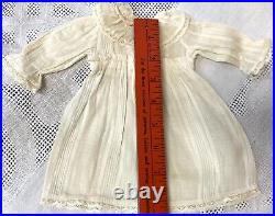 Antique White Cotton Dress For French Or German Bisque Or Early Doll