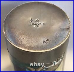 Antique german silver cup 935 sterling guilloche, geb würth, engraved, 1904