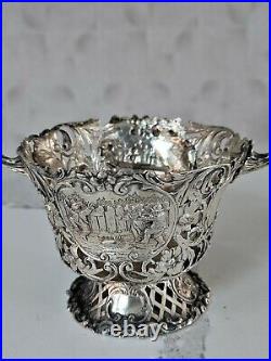 Beautiful Antique German Solid Silver Candy Dish Basket