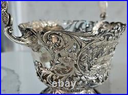 Beautiful Antique German Solid Silver Candy Dish Basket