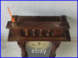 Big Antique German Wooden Wall Clock Early 20th Century
